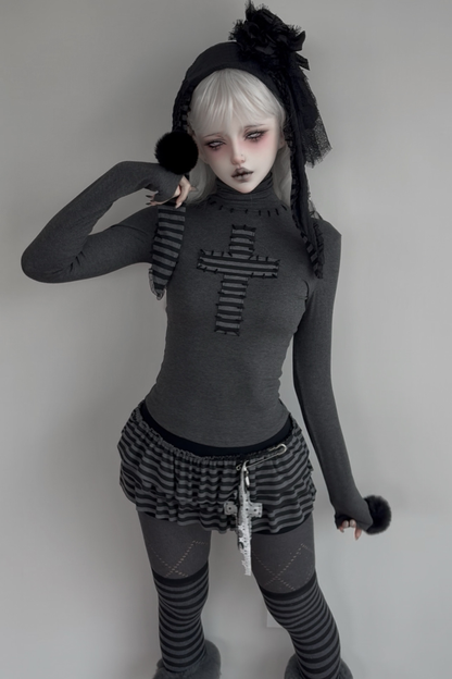 Cross Halter Neck Top + Pants Skirt + Pendant