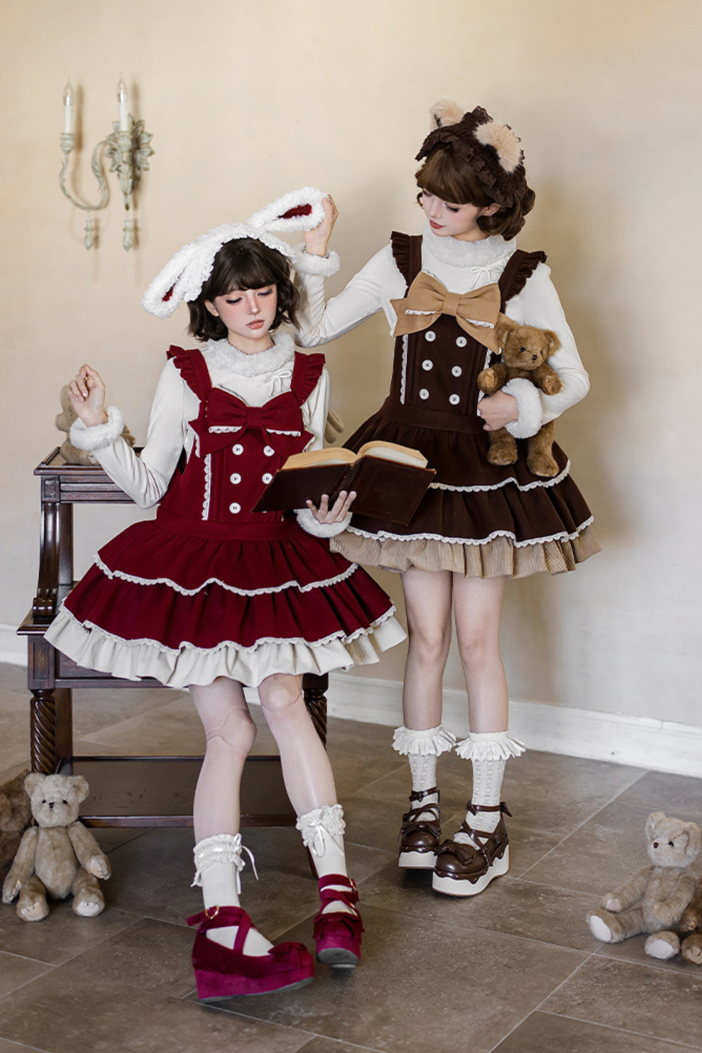 Doll Lolita Dress + Top + Animal Leg Loops + Animal Headband