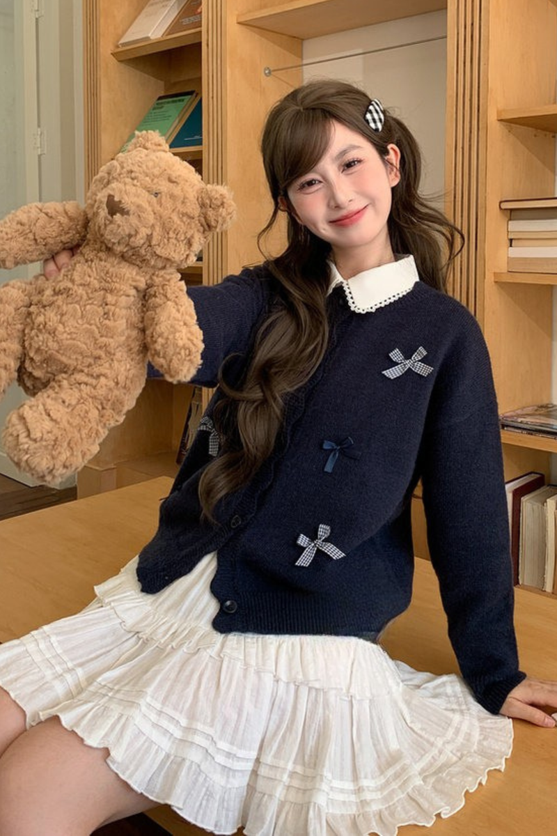 Sweet Ribbon Knit Cardigan