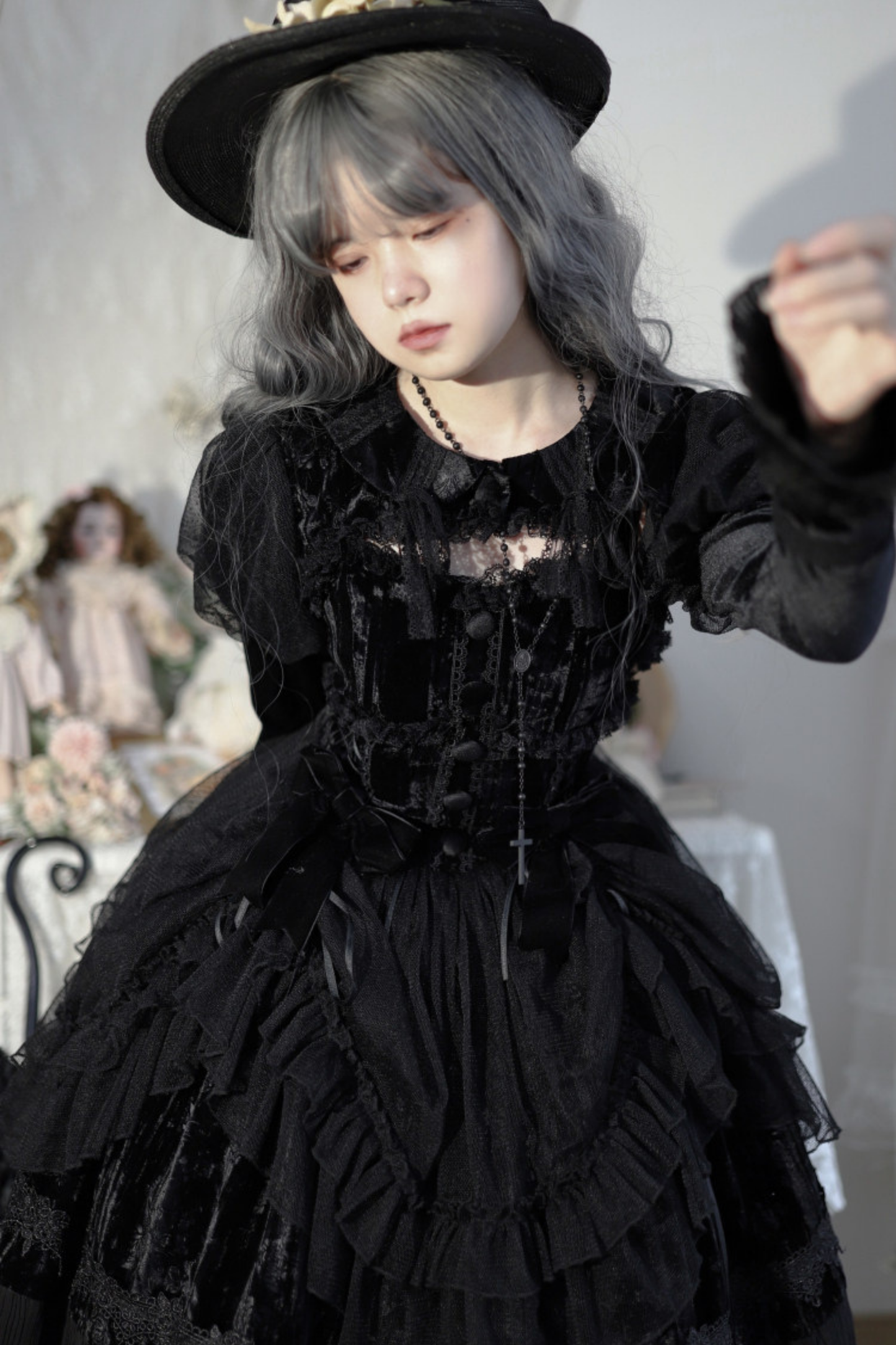 Gothic Doll Lolita Dress + Short Jacket