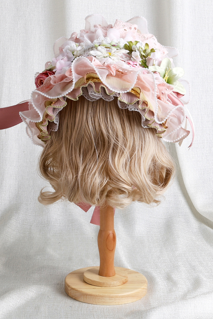 Country Bouquet Lolita Hood + Flat Hat + Clip Hat + Hair Band
