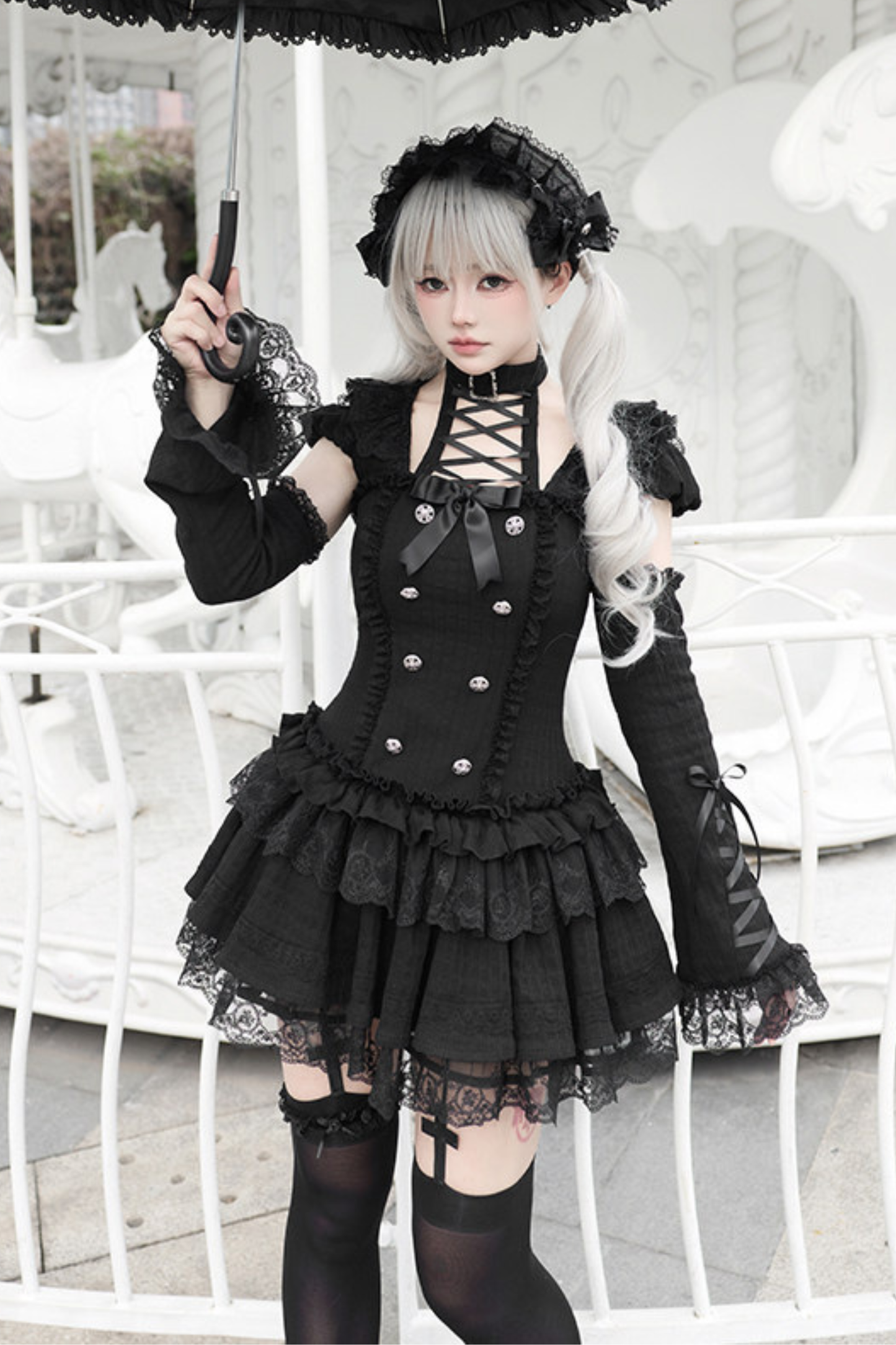 Gothic Doll Dress + Pants + Hairband