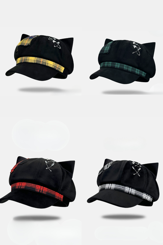 Cat Ear Subculture Plaid Hat