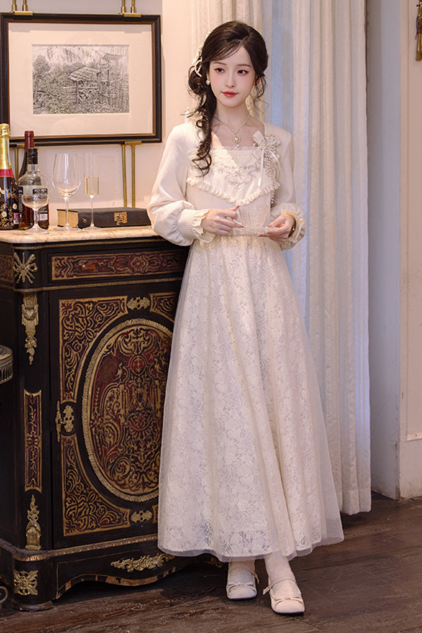 Pure White Square Neck Dress + Jacket
