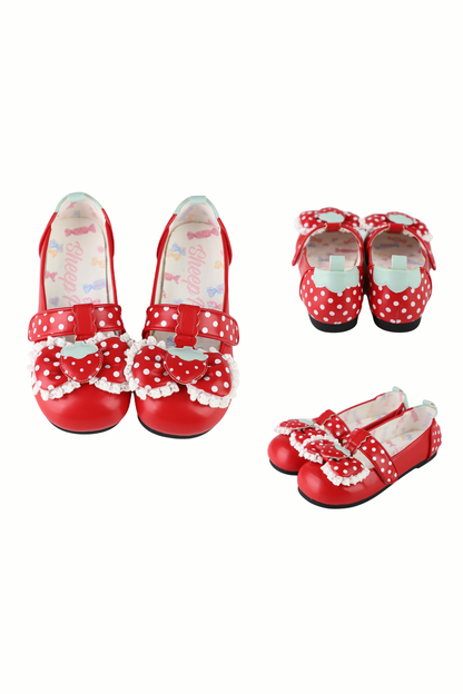Strawberry Polka Dot Flats