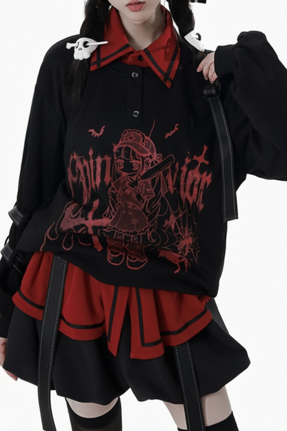 Dark Graffiti Sweatshirt + Skirt