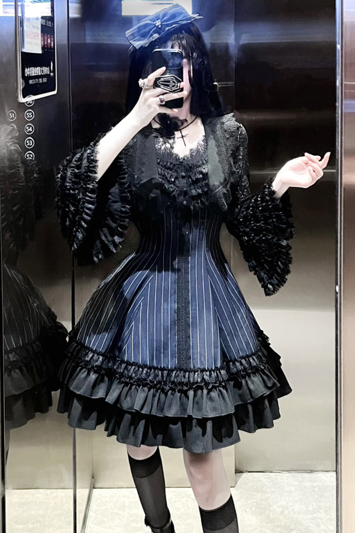 Dark Tailored Slim Gothic Lolita Dress + Outerwear