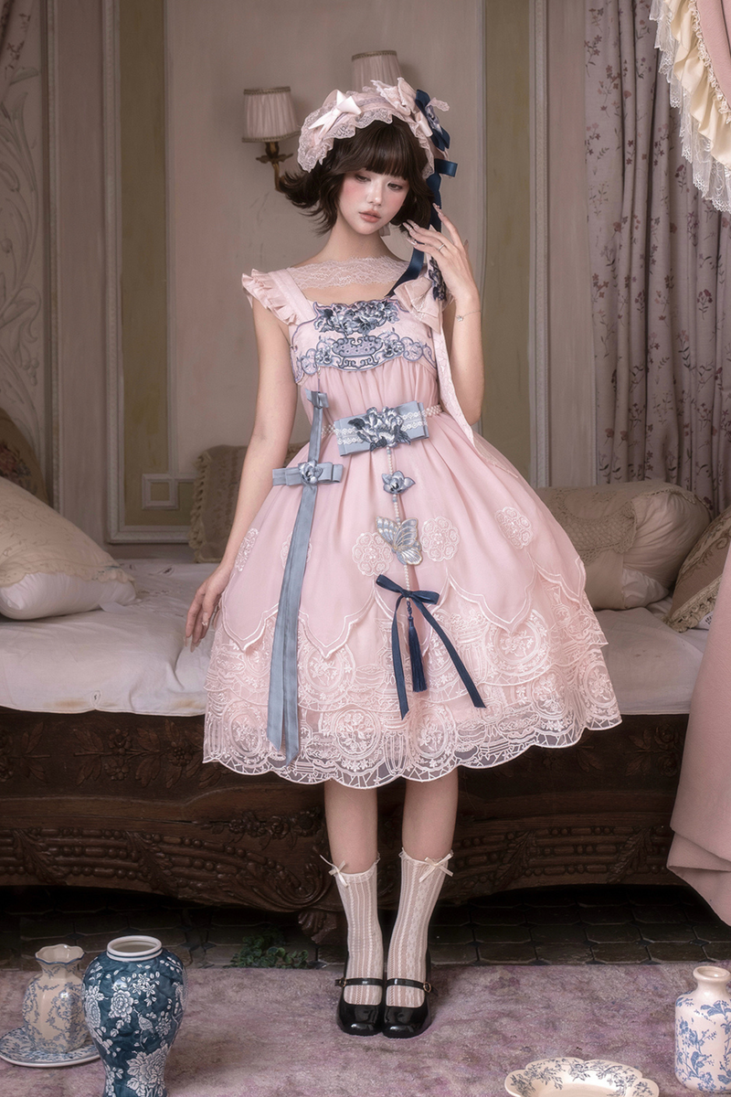Sweet Chinese-style Suspender Dress