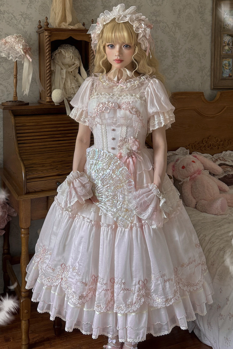 Sweet Cherry Lolita Dress + Jsk + Hairband + Hat + Necklace + Sleeve