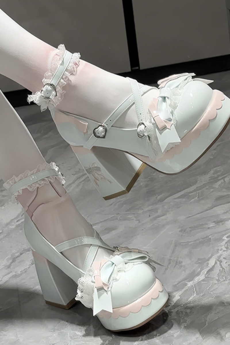 Sweet Lace Ribbon Lolita Shoes