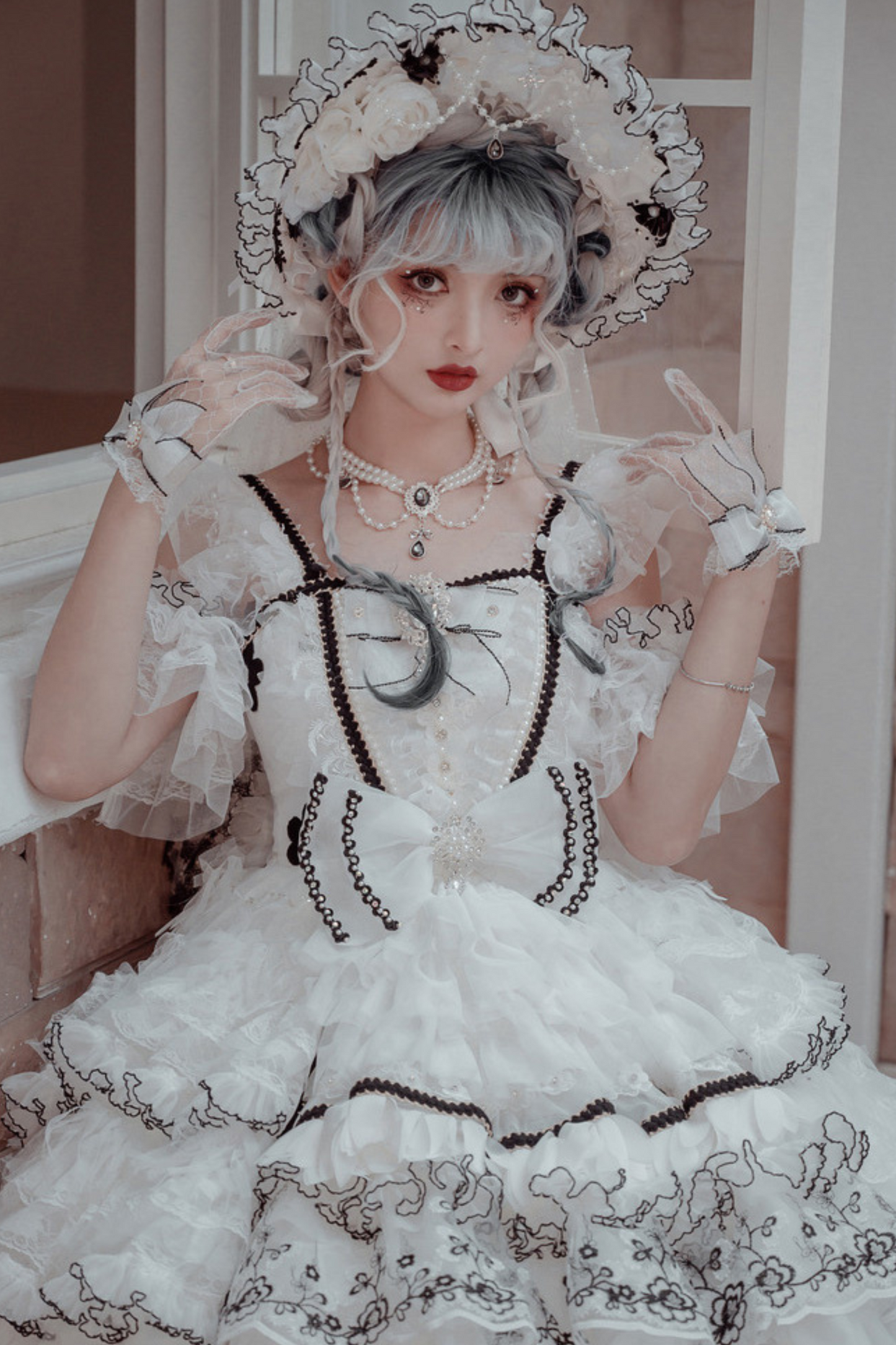 Dark Night Stars Wedding Lolita Dress