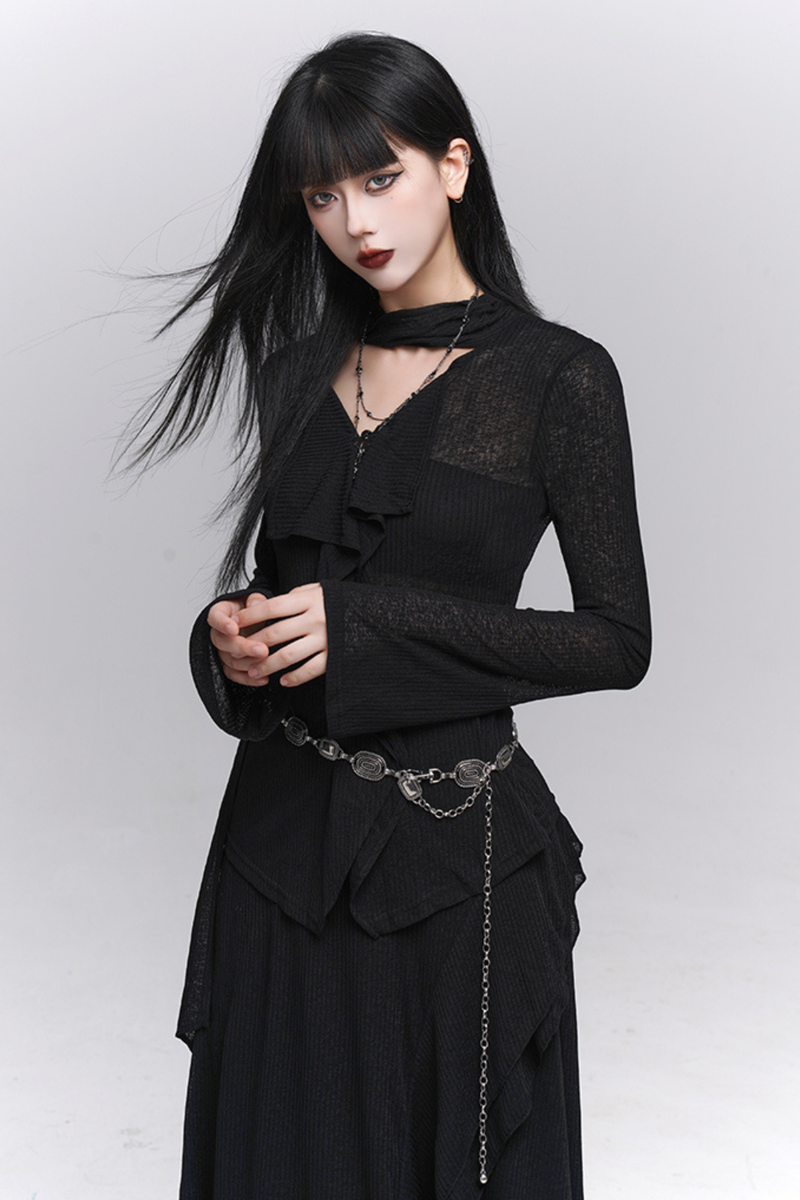 Dark Top + Long Skirt