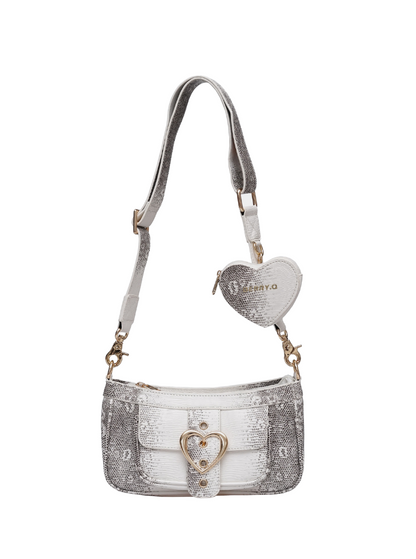 Heart Ring Belt One Shoulder Crocodile Bag