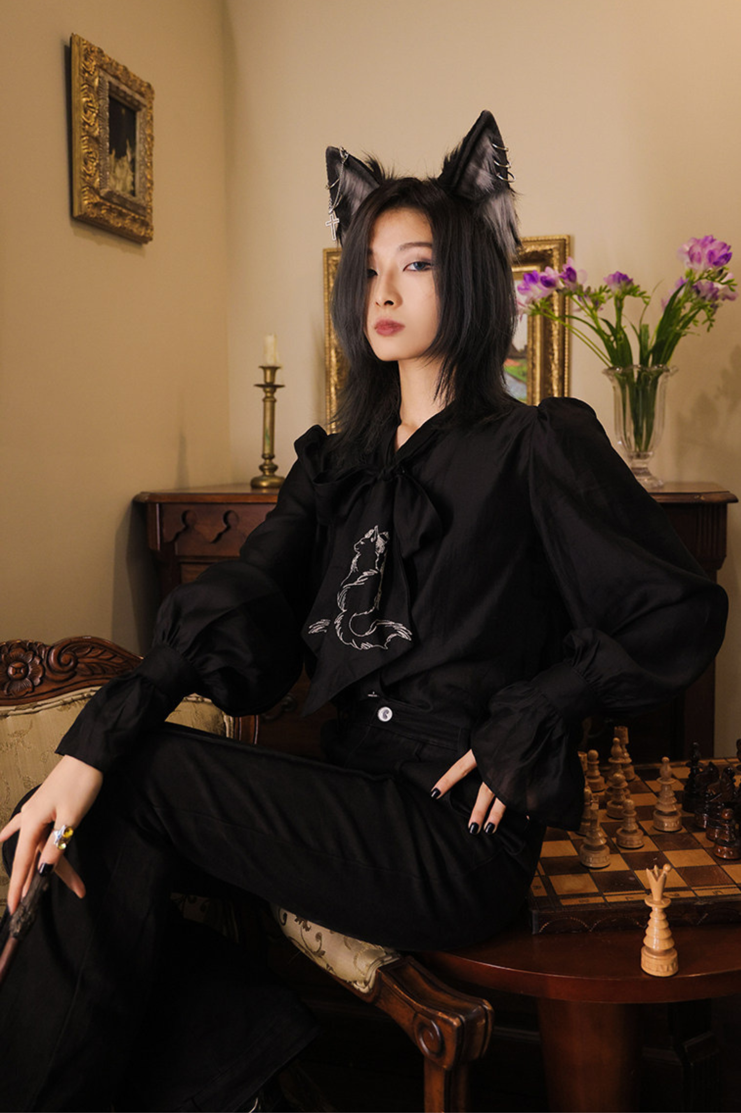 Chiffon Dark Shirt
