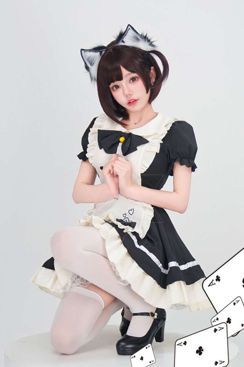 Black and White Cat Maid Set