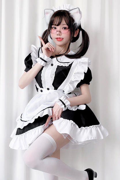 Black and White Lolita Maid Dress