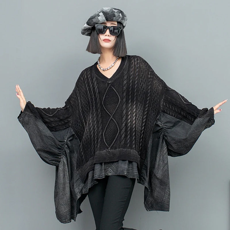 Loose Knitted Pullover Black
