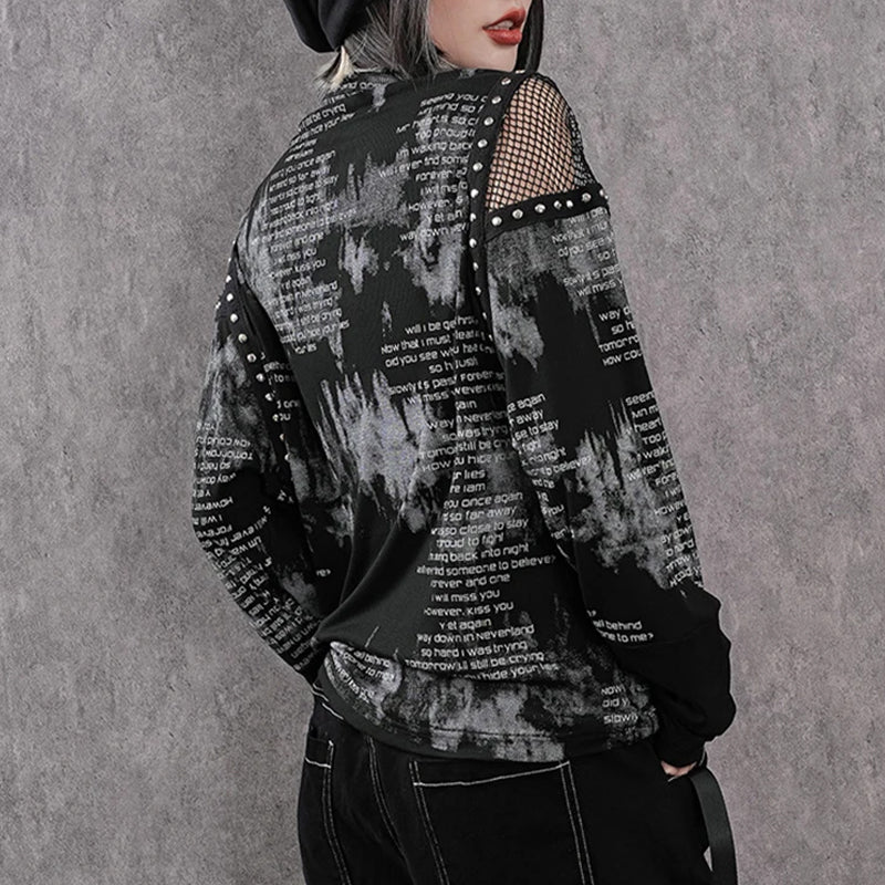 Gothic Mesh Top Black