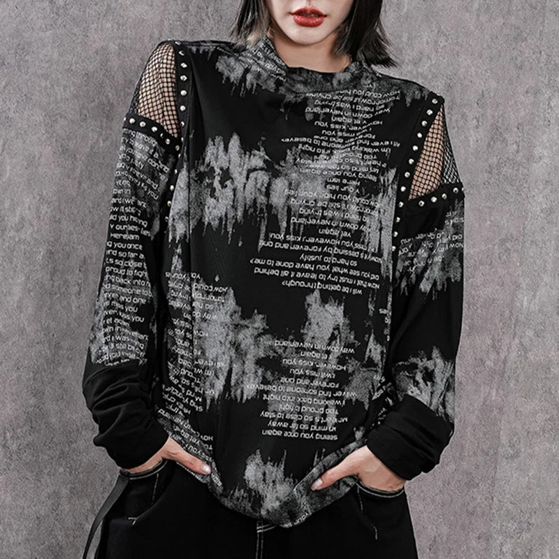 Gothic Mesh Top Black