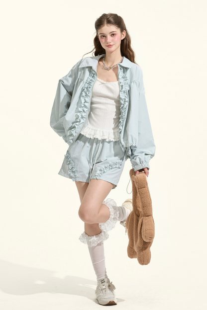Ruffle Lake Blue Sporty Jacket + Pants