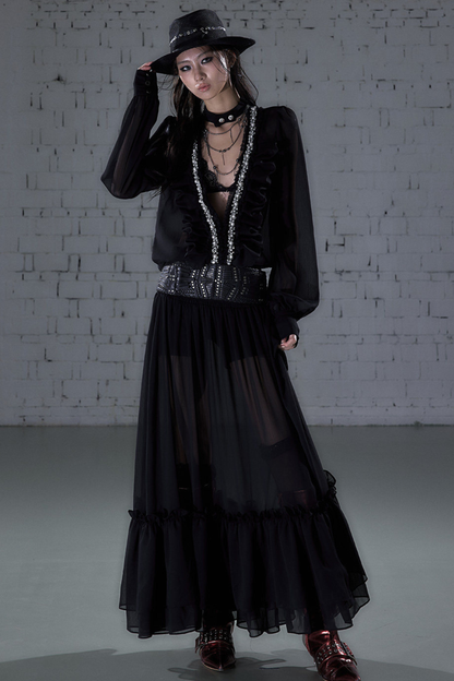 Modern Chiffon Y2k Long Dress