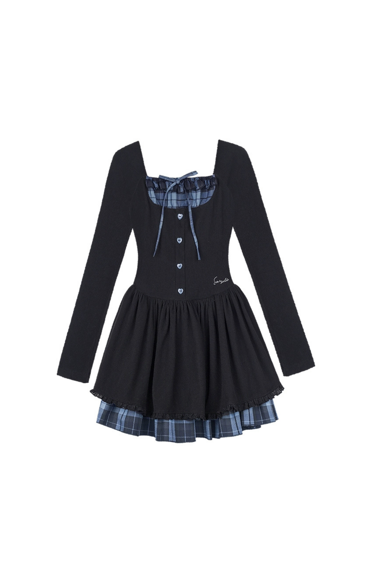 Plaid Heart Tiered Dress
