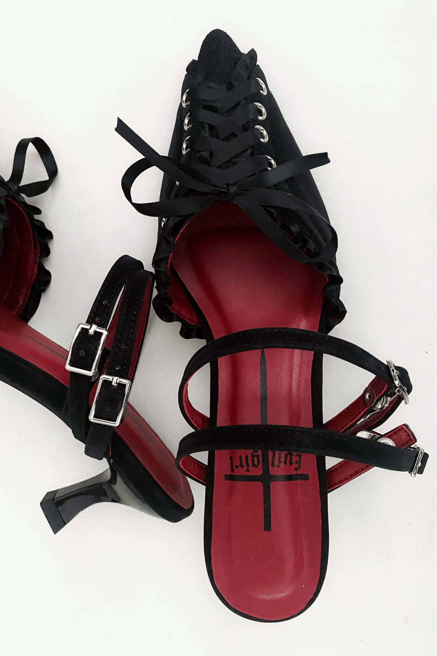 Gothic Lace-up Heeled Shoes