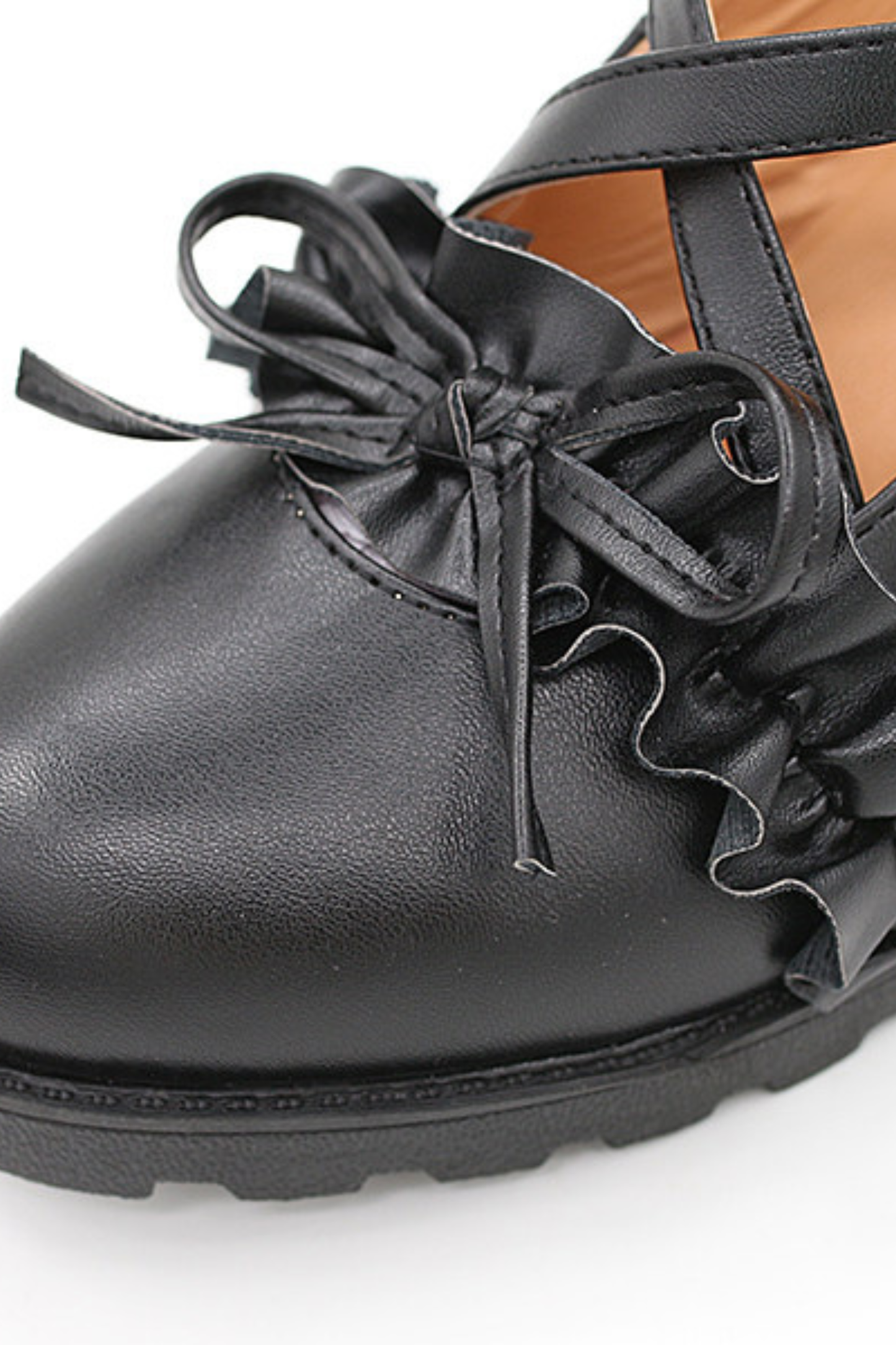 Ruffled Cross Design Lolita Shoes