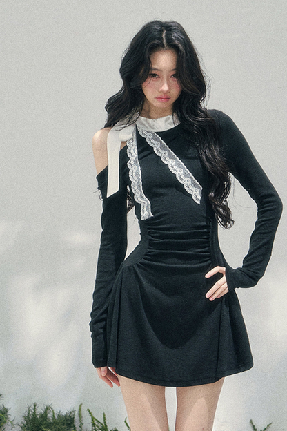 French Lace Off Shoulder Dress