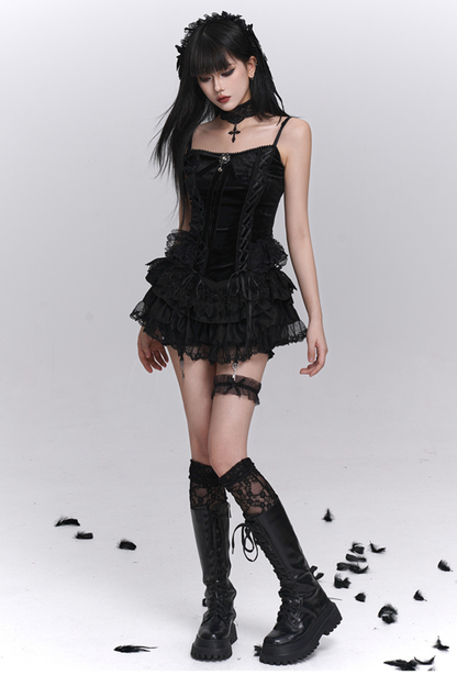 Ghost Girl Gothic Puffy Skirt + Camisole + Short Outer