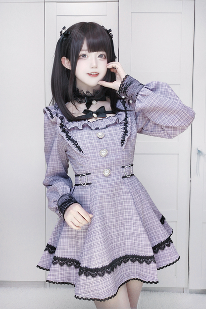 Plaid Dark Jirai Dress + Shorts