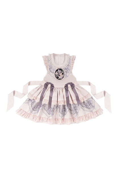 Chinese-style Stand Collar Jacket + Suspender Dress + Hairband