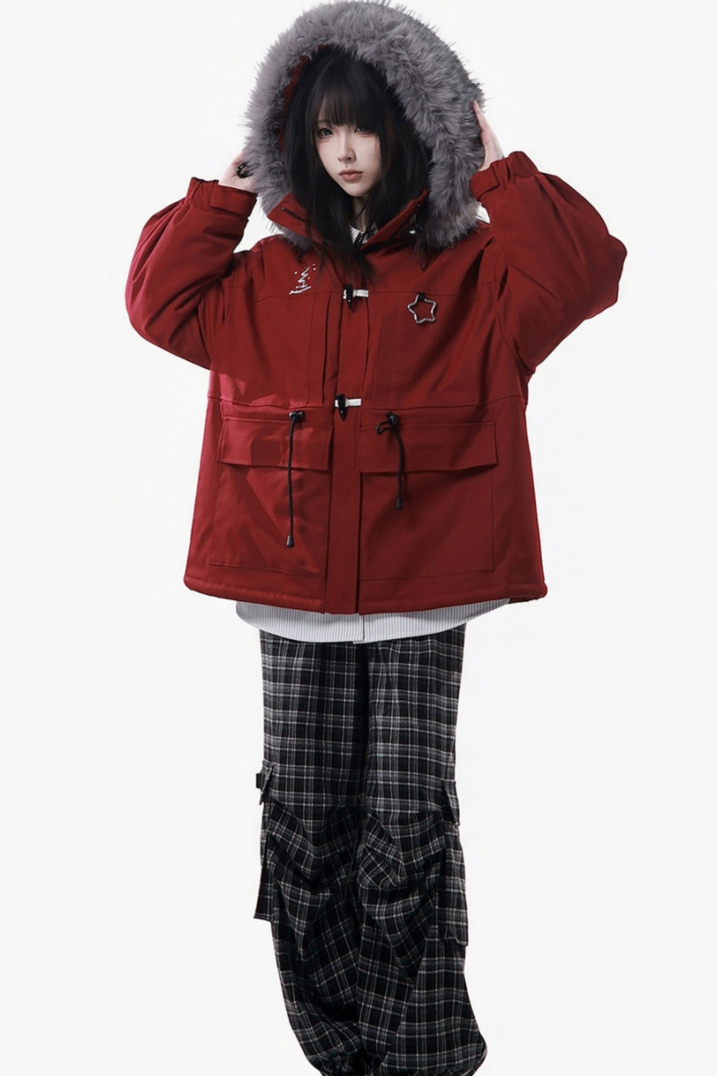 Christmas Hooded Coat + Shirt + Sweatshirt + Long Skirt + Pants