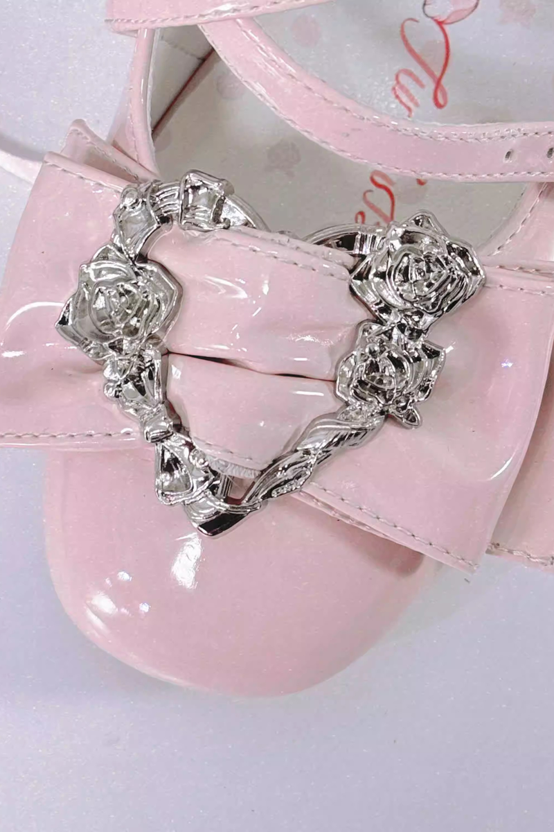 Love Buckle Crystal Heel Shoes