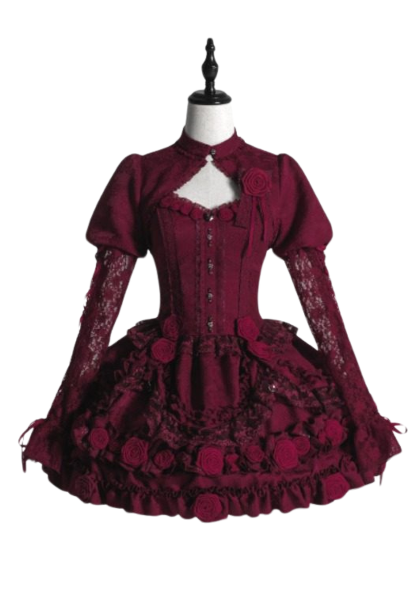 Dark Gothic Style Lolita Dress + Shawl
