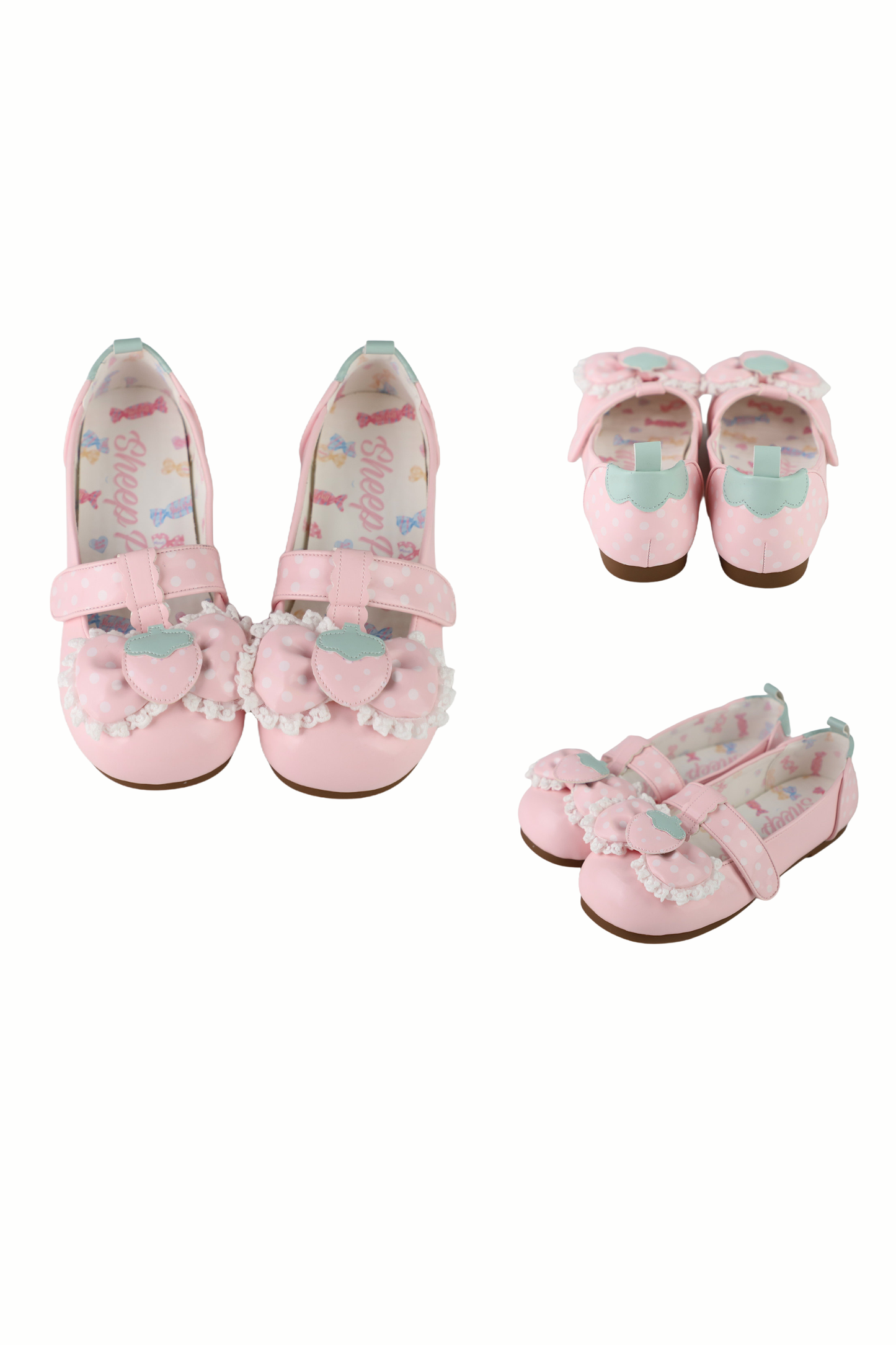 Strawberry Polka Dot Flats