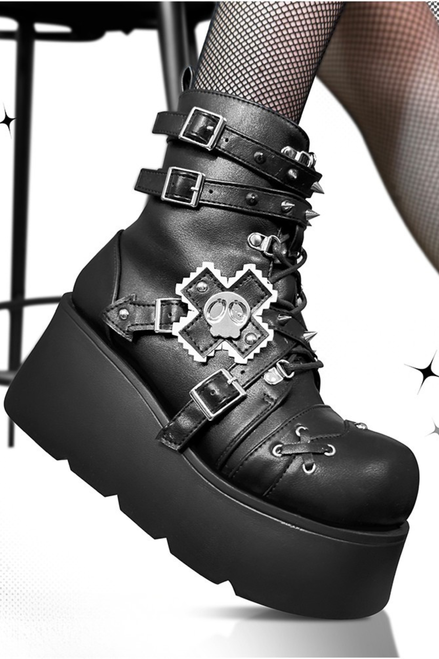 Punk Cat Small Skull Boots