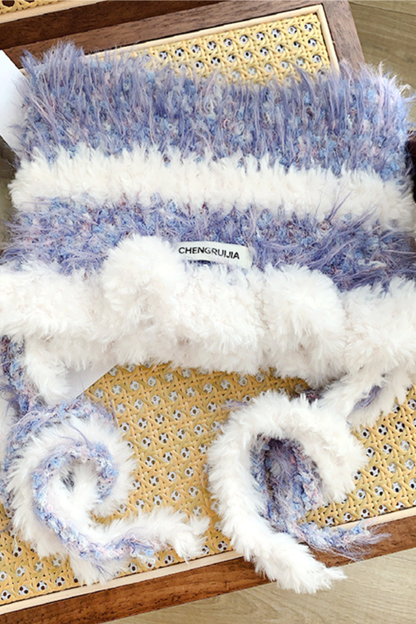 Cat Ear Fur Face Protector Knit Hat