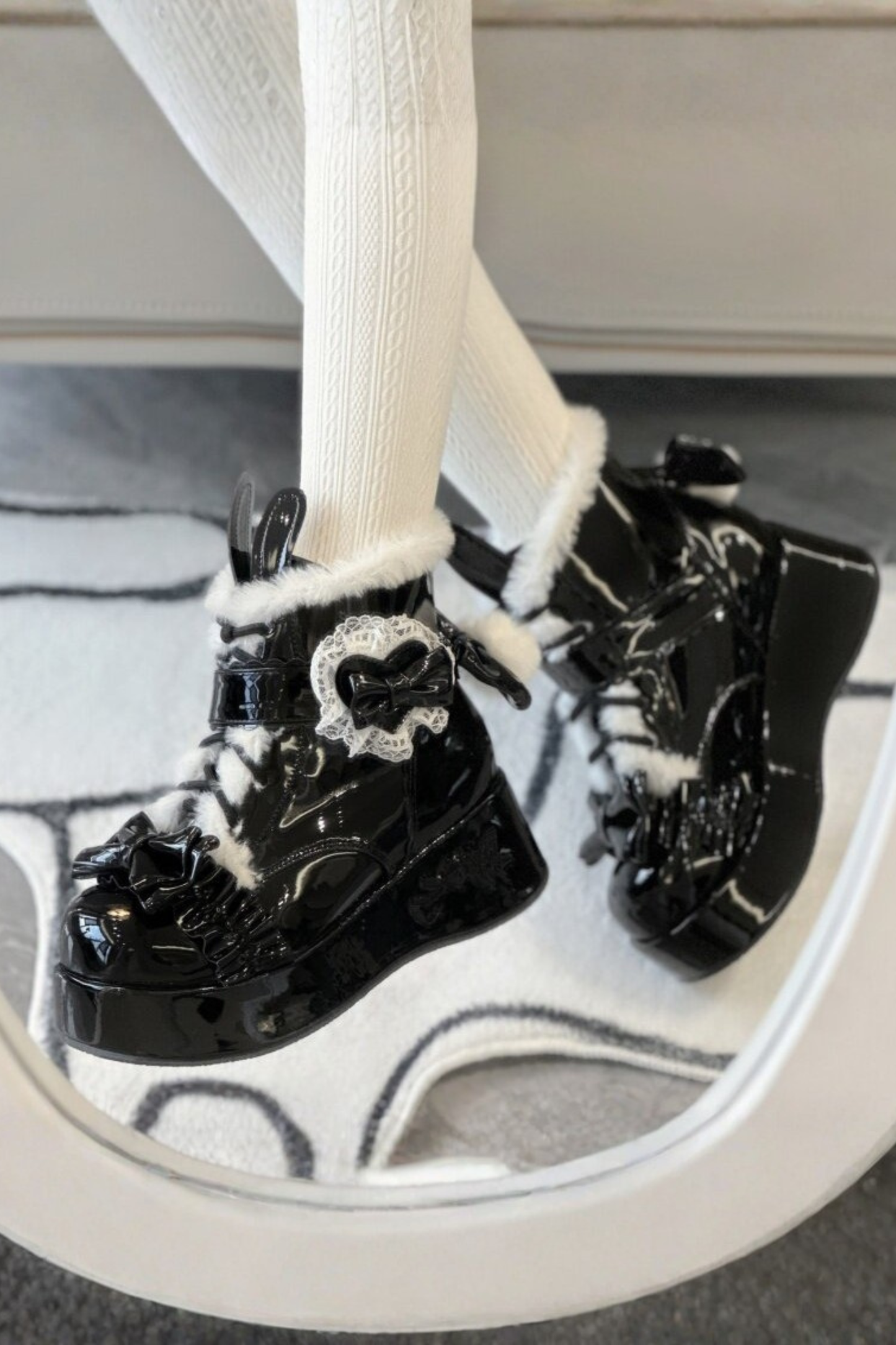 Rabbit Tail Lolita Boots