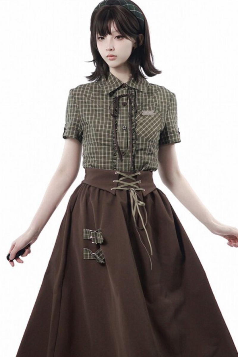 Army Girl Shirt + Vest + Skirt