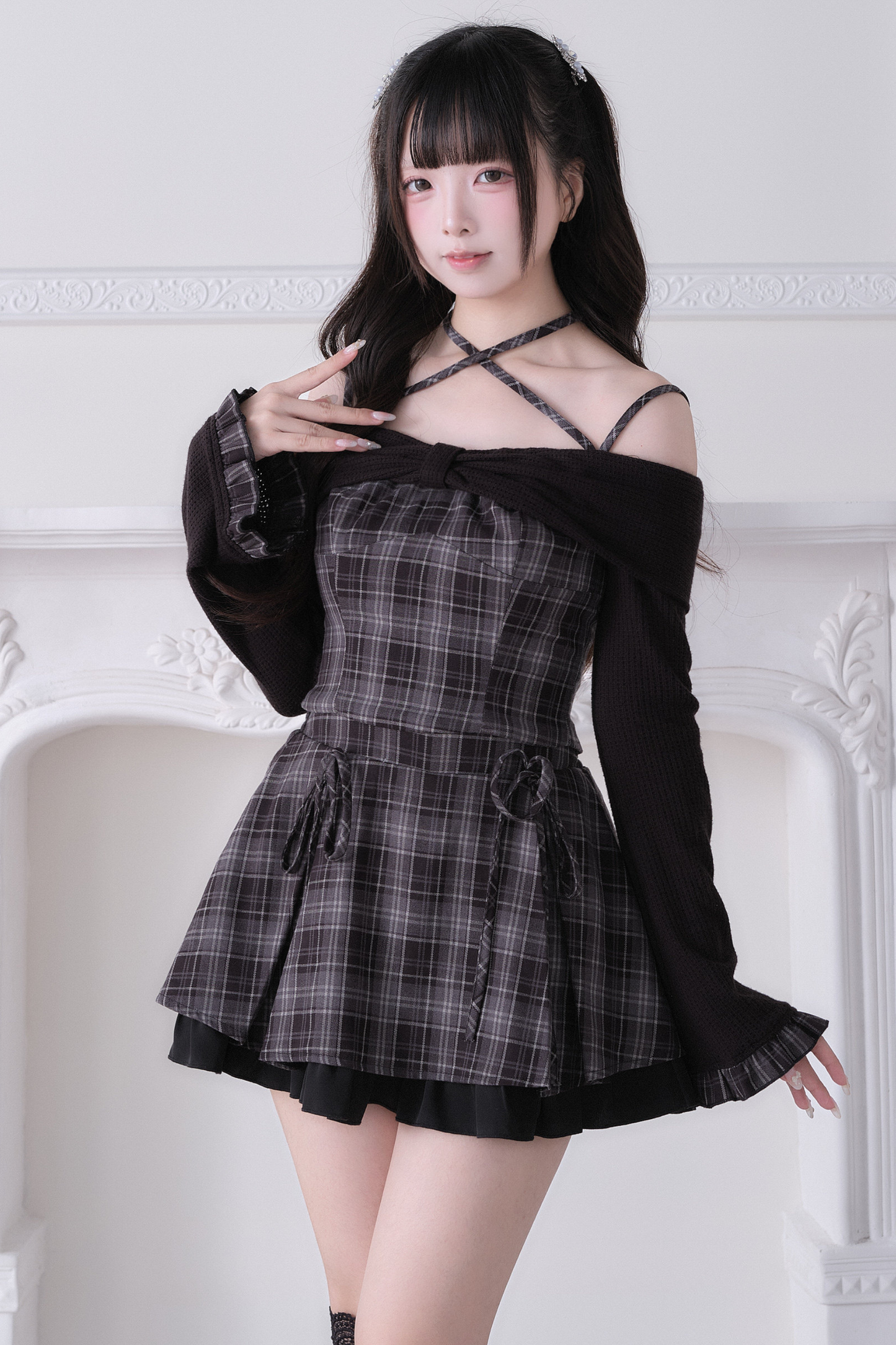 Checkered Sweet Top + Short Skirt