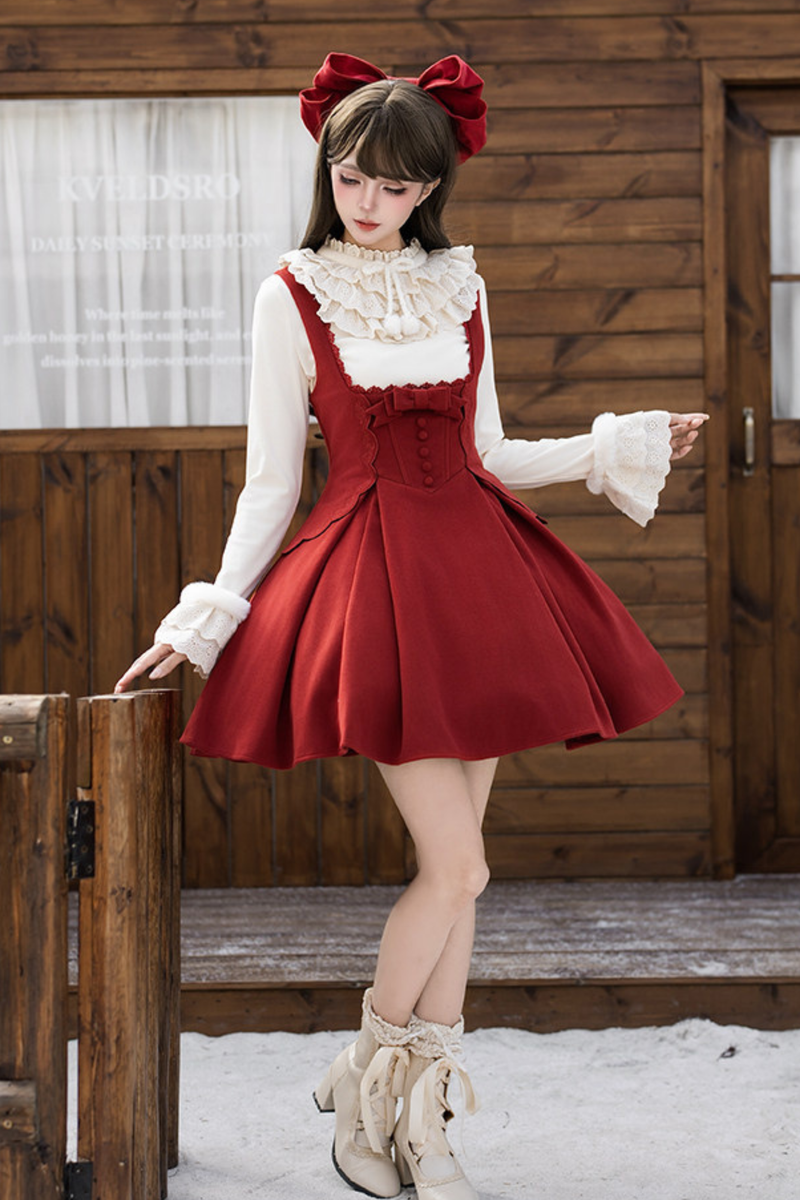 Velvet Rose Suspender Dress + Top + Bow