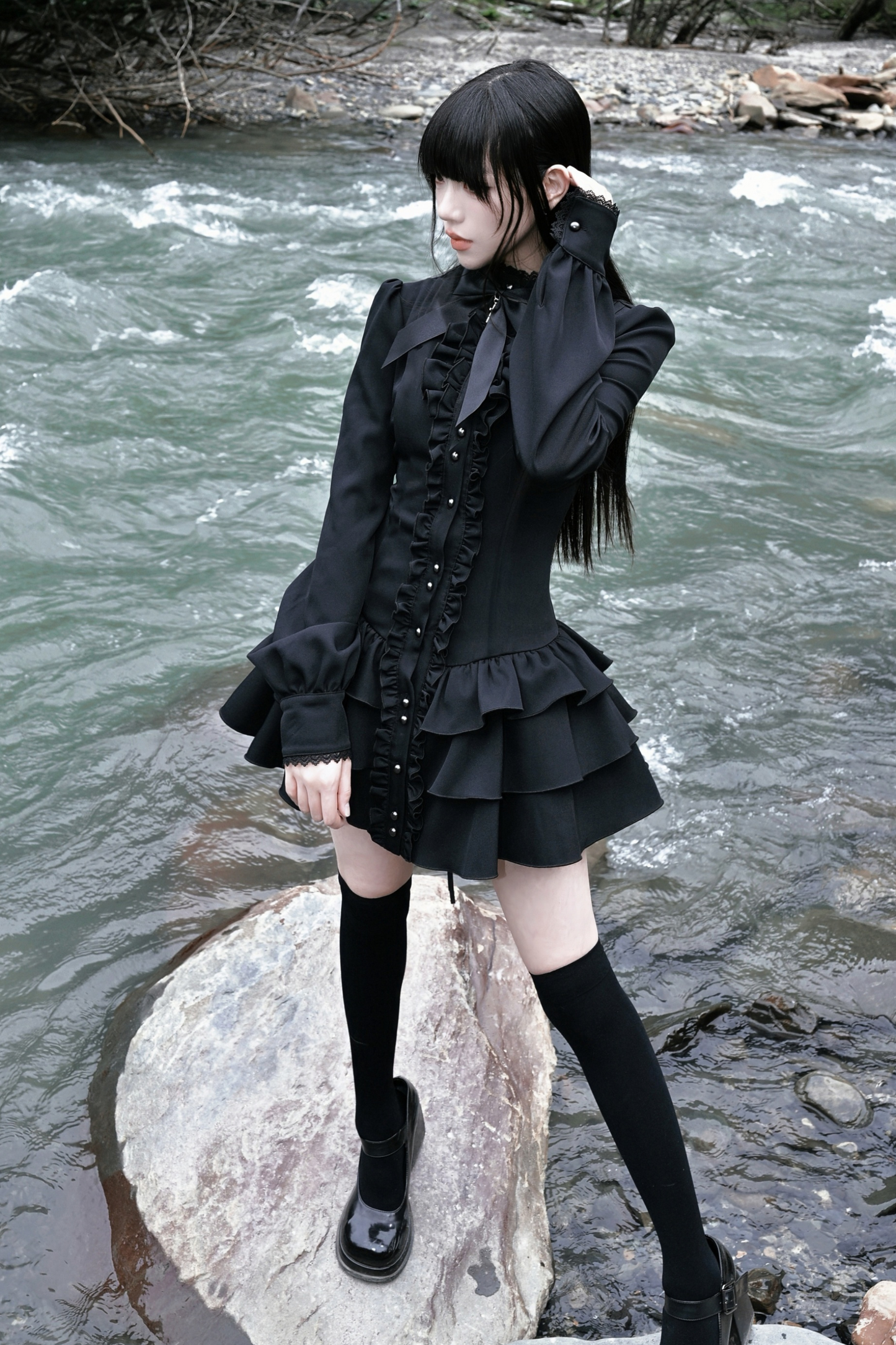 Night Visit Gothic Retro Dress