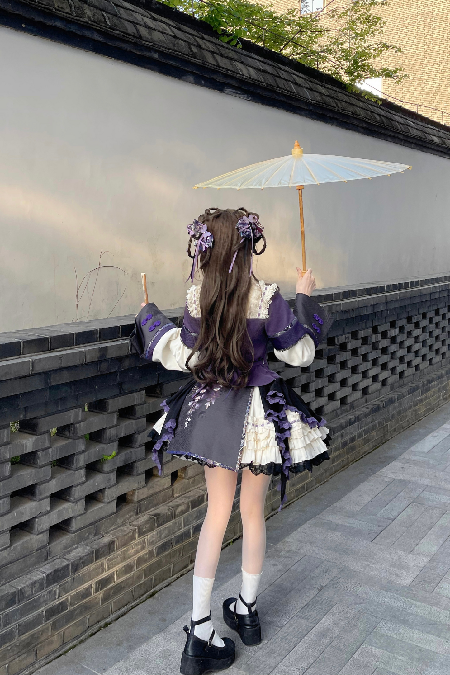Chinese-style Girl Lolita Tops+skirt+headband+clip