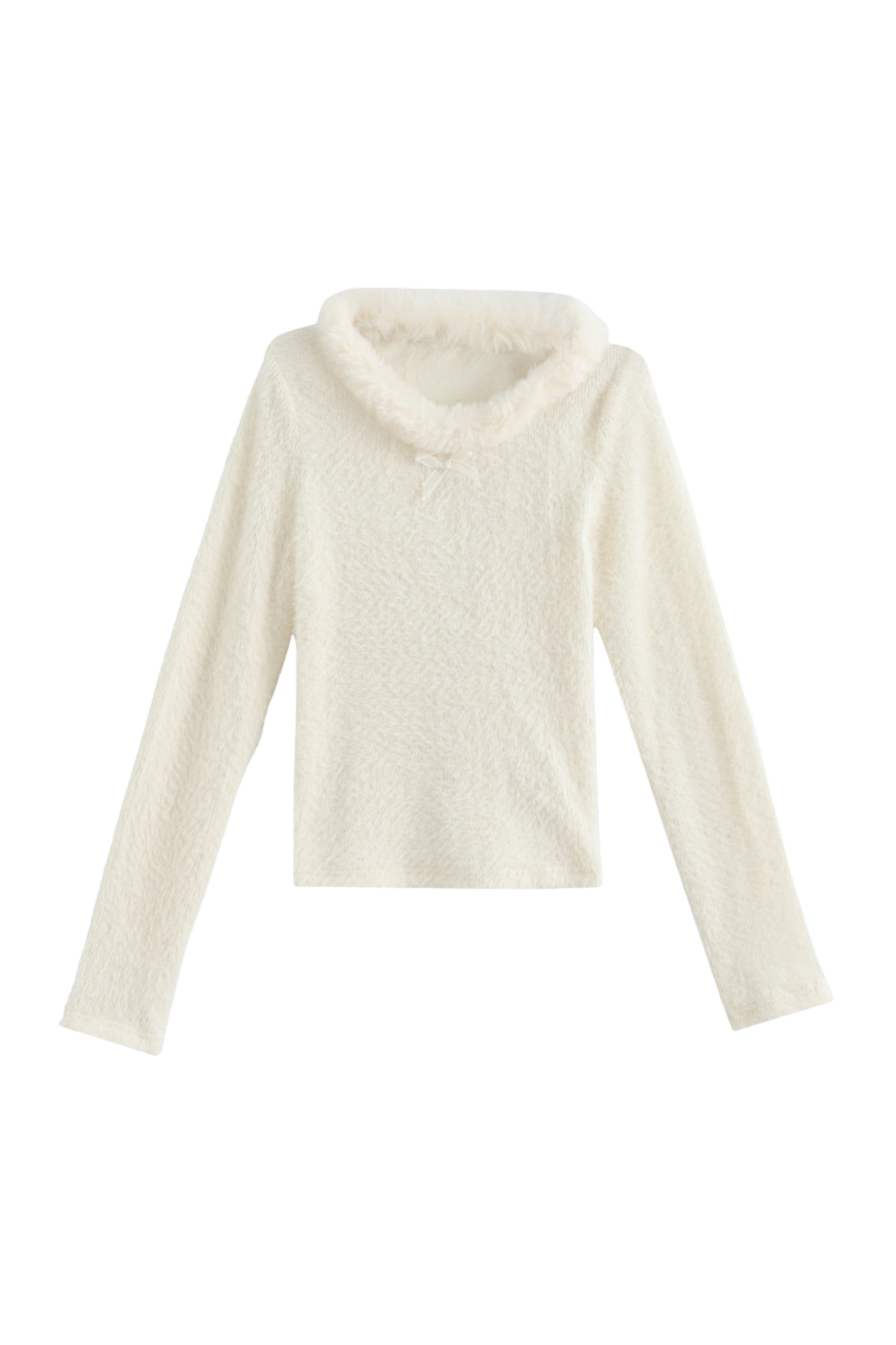 Sweet Ribbon Fur Knit Top