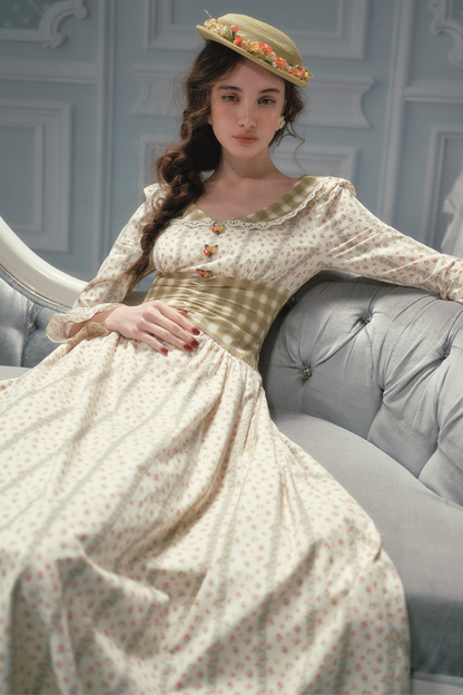 Retro Lace Maid Cotton Dress