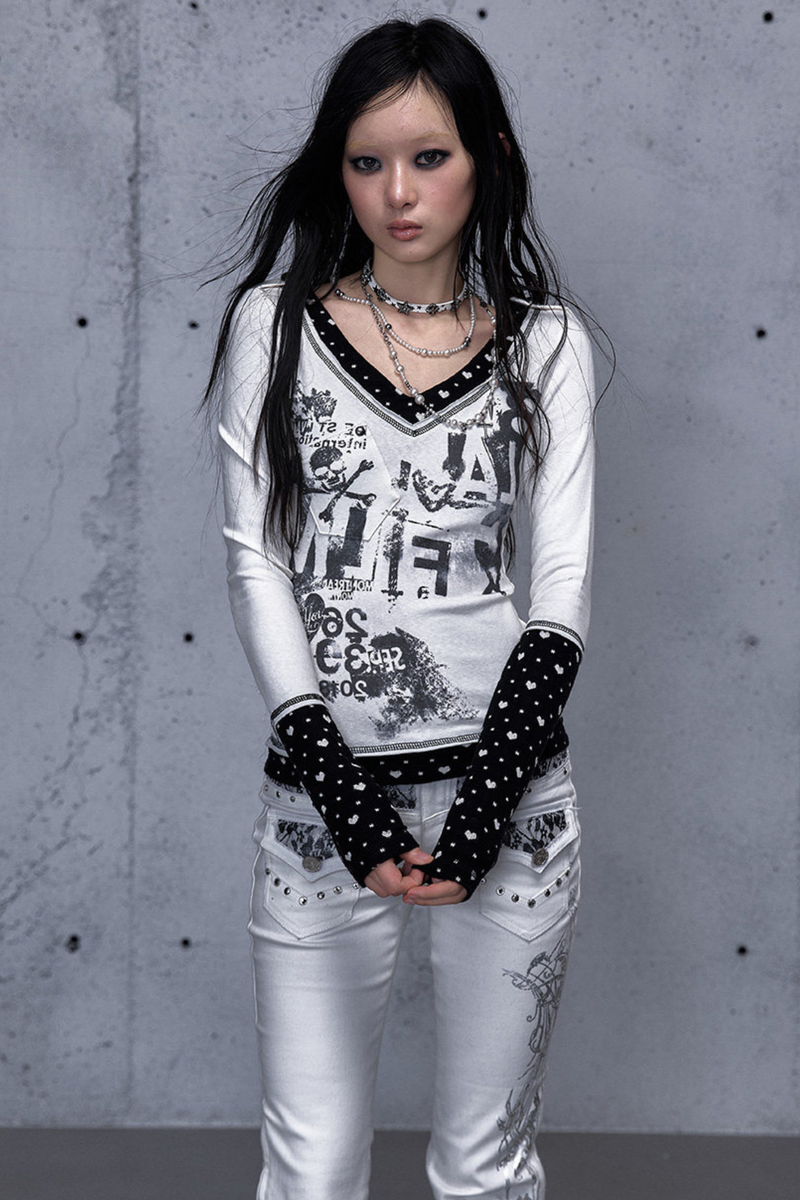 Retro Dark Patchwork Top