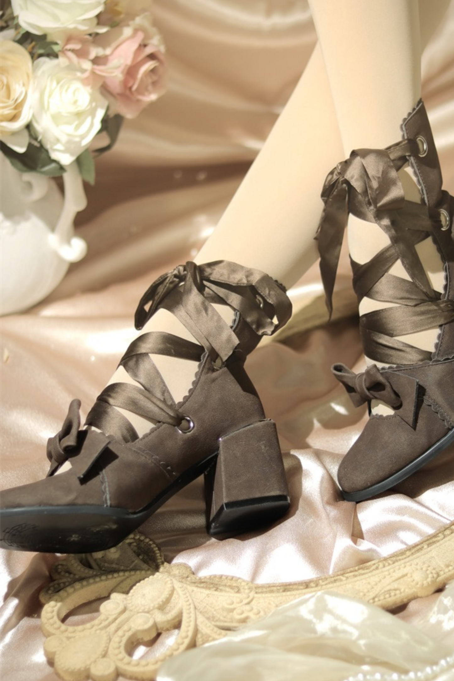 Ribbon Lace-up Lolita Shoes
