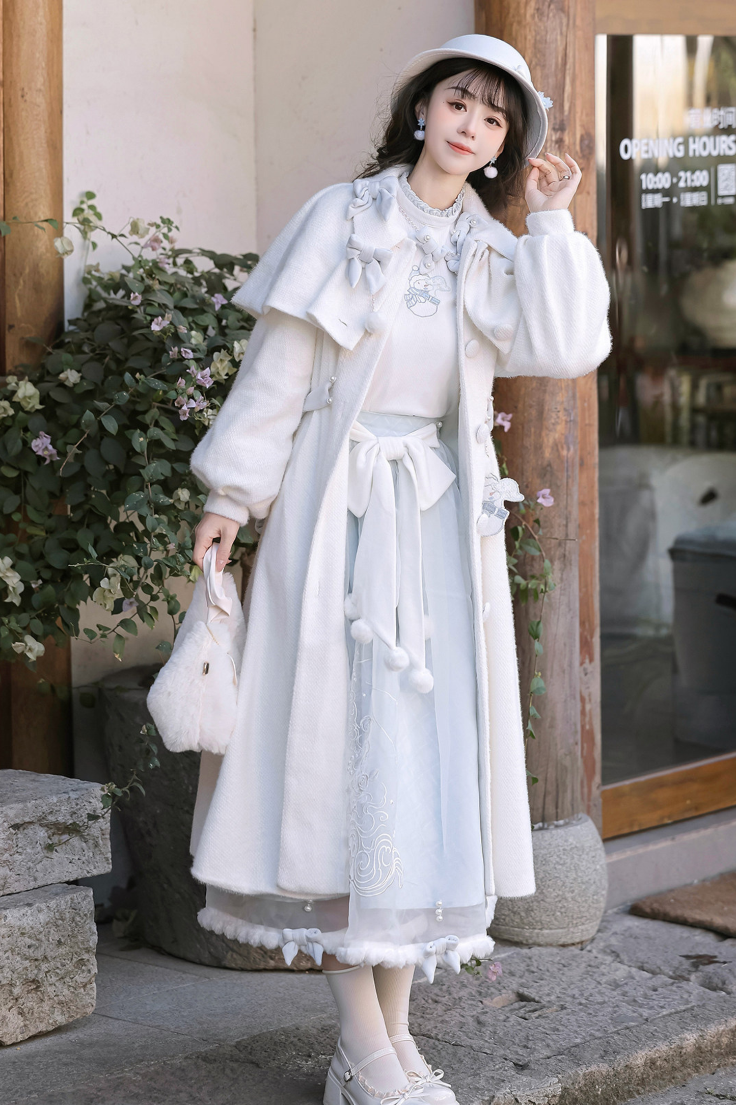 Clear Sky Lolita Coat + Tops + Skirt
