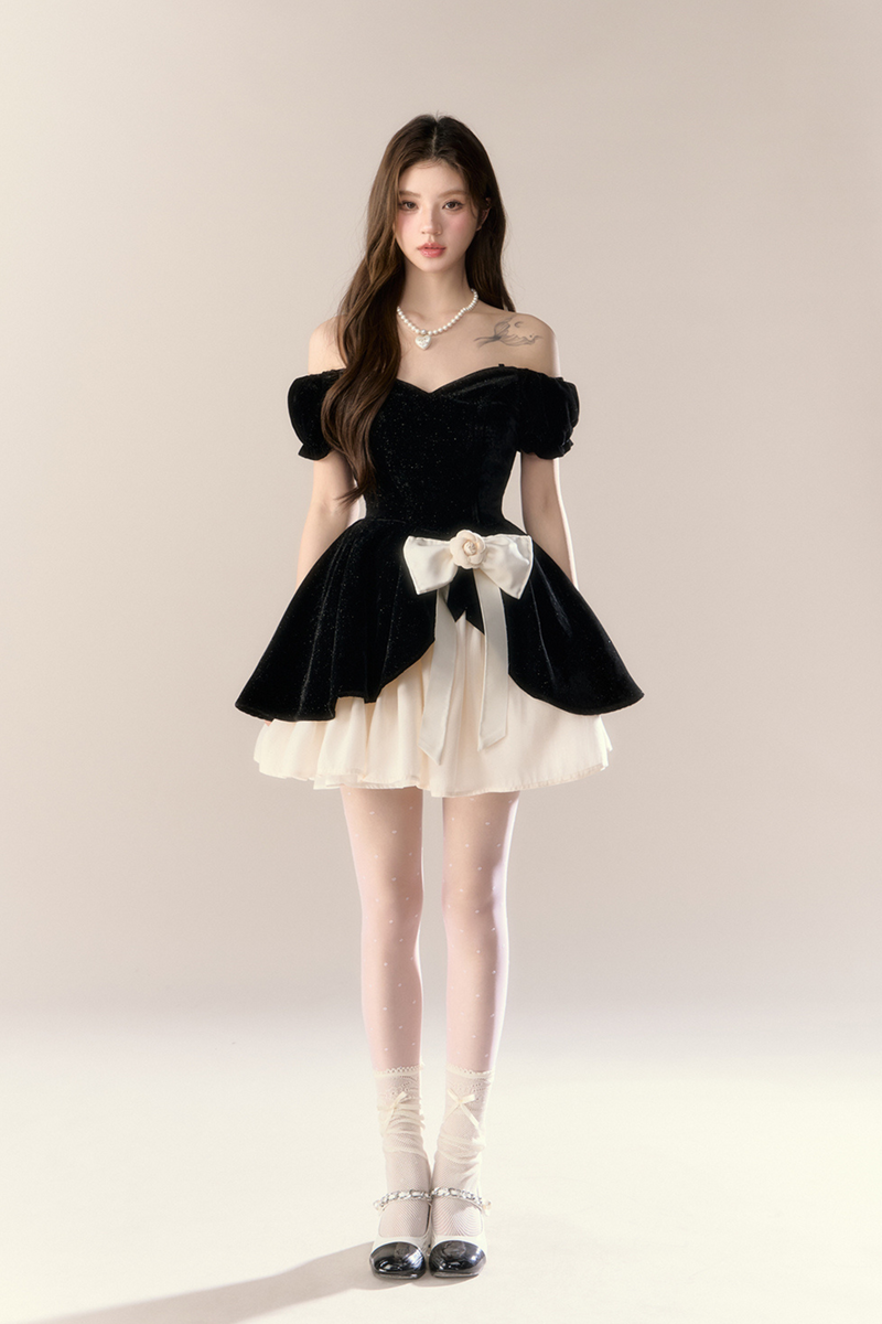 Velvet French Black Dress